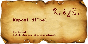 Kaposi Ábel névjegykártya