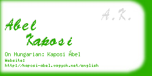 abel kaposi business card